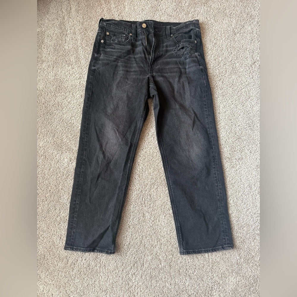 Women’s American Eagle Black Denim Jeans High rise ankle straight